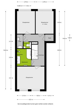 Floorplan - Zinkerstraat 13, 3071 HP Rotterdam